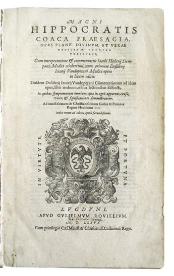 HIPPOCRATES.  Coaca praesagia.  1576